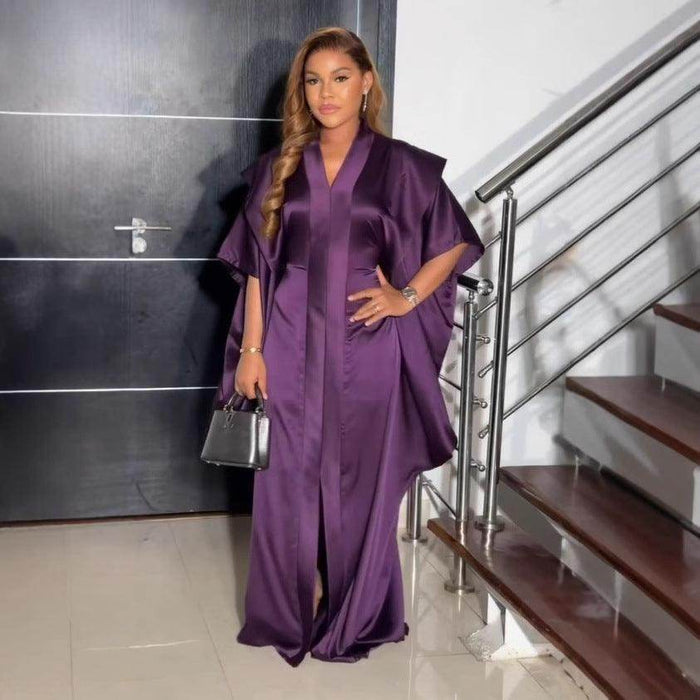 Pleated Loose Split V-neck Pullover Dress - Magellan Fashion Shop