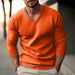 Fall Winter Men Knitwear V-neck Slim Fit Thin Long Sleeve Sweater - Magellan Fashion Shop