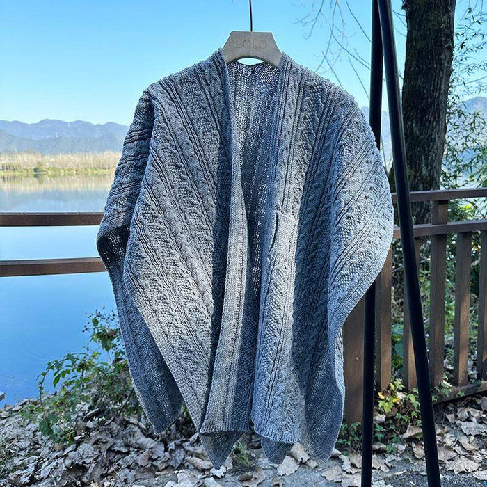 Outerwear Coat Cape Knitted - Magellan Fashion Shop