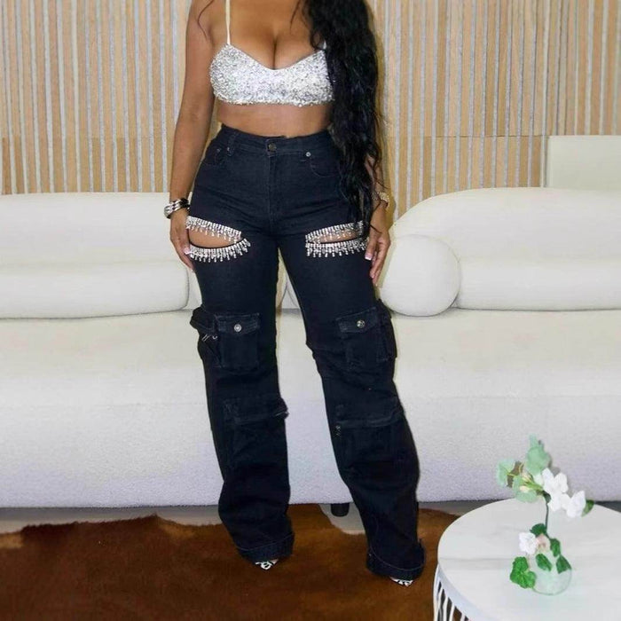 Women's Hollow-out Diamond Decorations Multi-pocket - Magellan Fashion Shop