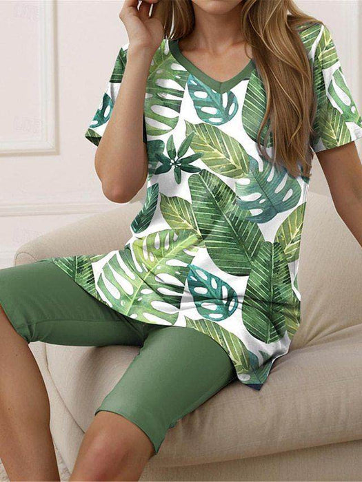 Women's Floral 3D Printing T-shirt Shorts Set - Magellan Fashion Shop