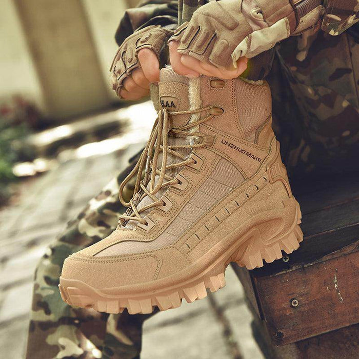 Combat Boots Winter Fleece-lined Warm Snow Boots Men - Magellan Fashion Shop