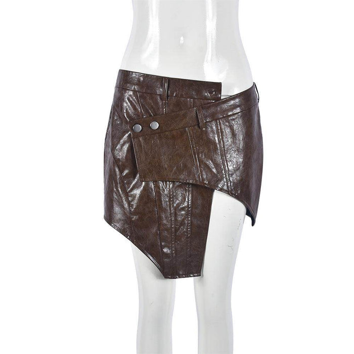 Fashion Personality PU Leather Skirt Wrapped Skirt Women - Magellan Fashion Shop