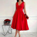 Simple Solid Color Casual Sleeveless Diagonal Collar Vest Dress - Magellan Fashion Shop