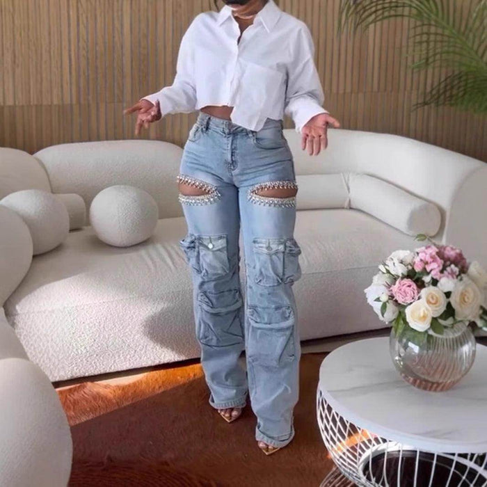 Women's Hollow-out Diamond Decorations Multi-pocket - Magellan Fashion Shop