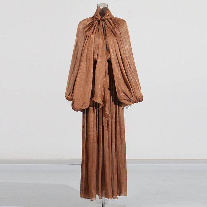 Retro Design Pleated Batwing Sleeve Autumn Winter - Magellan Fashion Shop