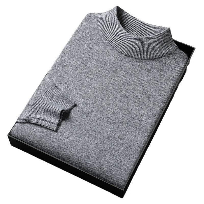 Men's Sweater Slim Fit Pure Color Half Collar Knitted Bottoming Shirt - Magellan Fashion Shop