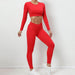 Bare Back Long-sleeved Top Skinny Yoga Pants Nude Feel Quick-drying Sports Suit - Magellan Fashion Shop