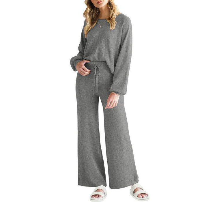 Casual Slimming Long-sleeved Trousers Thin Two-piece Suit - Magellan Fashion Shop