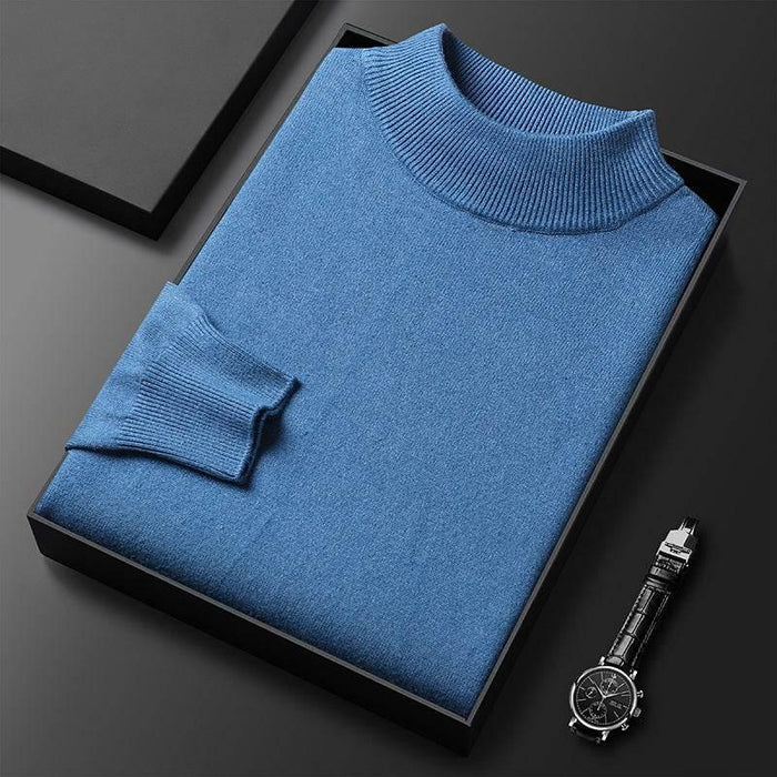 Men's Sweater Slim Fit Pure Color Half Collar Knitted Bottoming Shirt - Magellan Fashion Shop