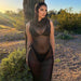 Hooded Mesh See-through Dress - Magellan Fashion Shop