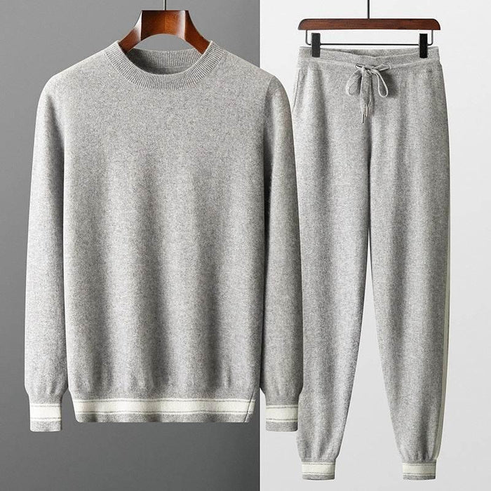 Leisure Sports Cashmere Men's Round Neck Sweater Suit - Magellan Fashion Shop