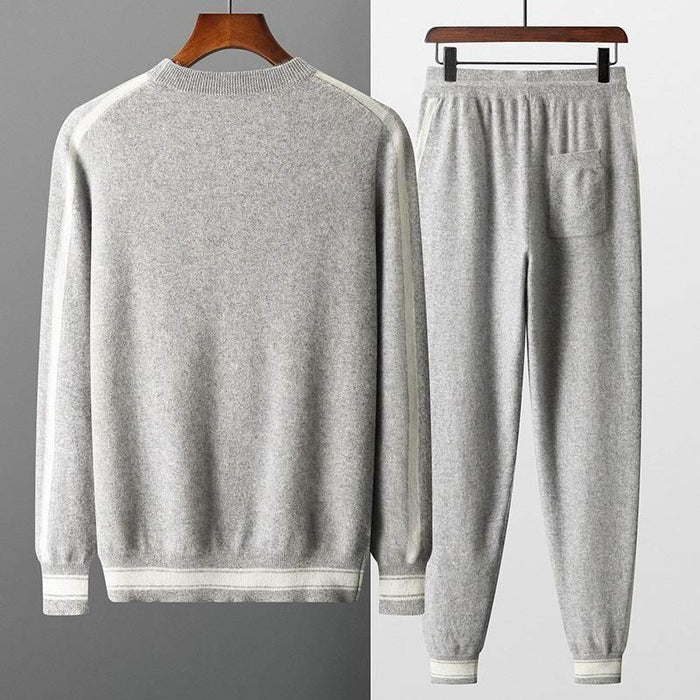 Leisure Sports Cashmere Men's Round Neck Sweater Suit - Magellan Fashion Shop