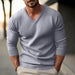 Fall Winter Men Knitwear V-neck Slim Fit Thin Long Sleeve Sweater - Magellan Fashion Shop