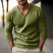 Fall Winter Men Knitwear V-neck Slim Fit Thin Long Sleeve Sweater - Magellan Fashion Shop