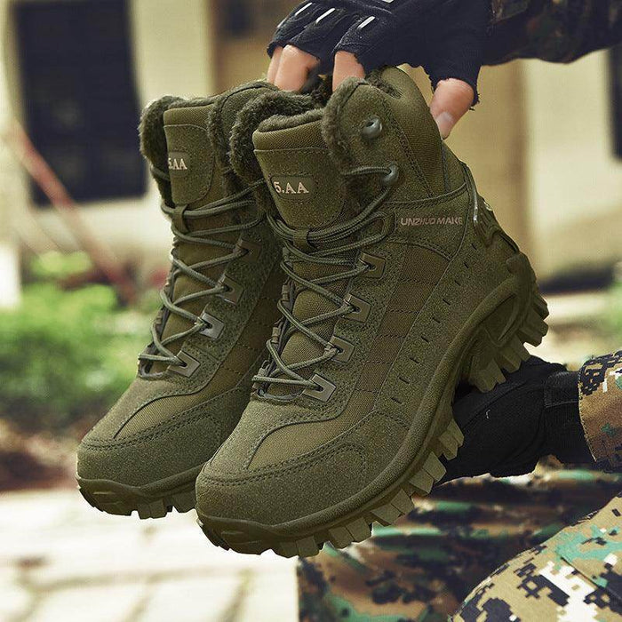 Combat Boots Winter Fleece-lined Warm Snow Boots Men - Magellan Fashion Shop