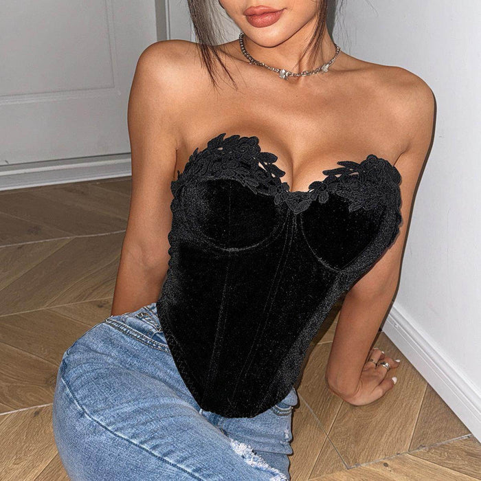 Deep V Wrapped Chest top Without Back - Magellan Fashion Shop