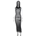 Hooded Mesh See-through Dress - Magellan Fashion Shop