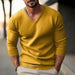 Fall Winter Men Knitwear V-neck Slim Fit Thin Long Sleeve Sweater - Magellan Fashion Shop