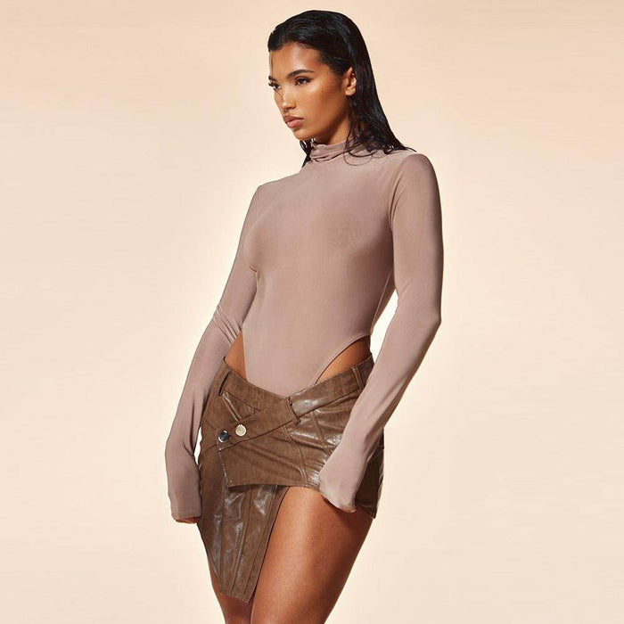 Fashion Personality PU Leather Skirt Wrapped Skirt Women - Magellan Fashion Shop