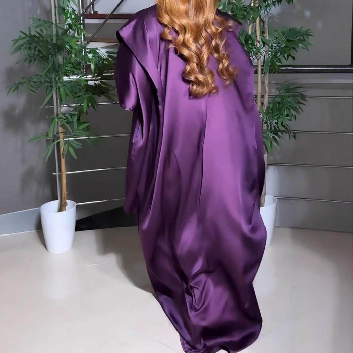 Pleated Loose Split V-neck Pullover Dress - Magellan Fashion Shop