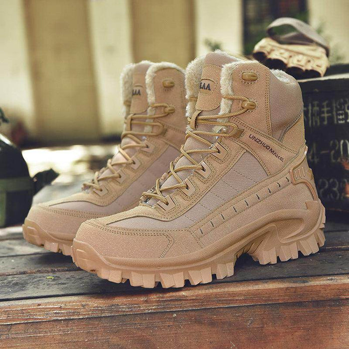 Combat Boots Winter Fleece-lined Warm Snow Boots Men - Magellan Fashion Shop