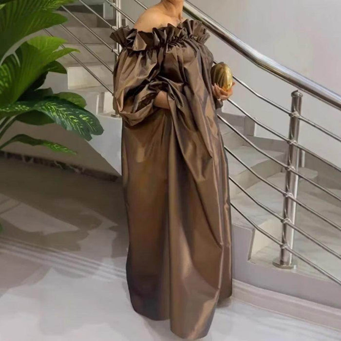 Women's Off-shoulder Elegant Satin Dress - Magellan Fashion Shop