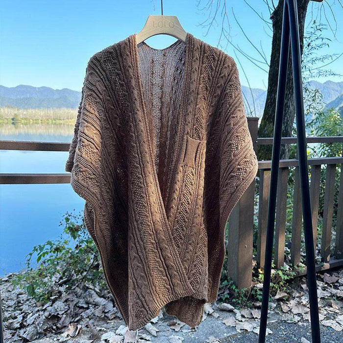 Outerwear Coat Cape Knitted - Magellan Fashion Shop