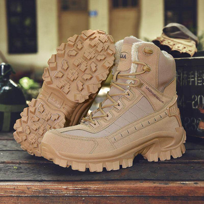 Combat Boots Winter Fleece-lined Warm Snow Boots Men - Magellan Fashion Shop