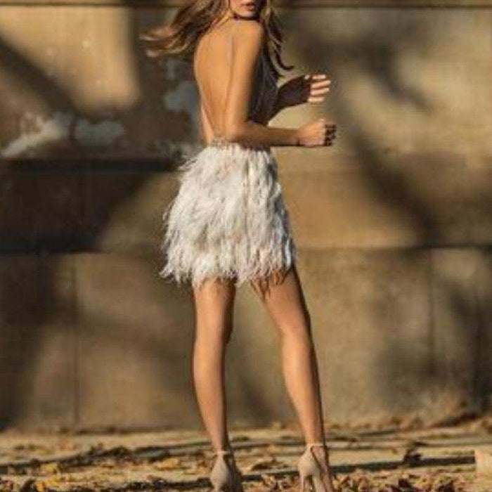 Women's Fashion Personalized Sling Feather Dress - Magellan Fashion Shop