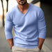 Fall Winter Men Knitwear V-neck Slim Fit Thin Long Sleeve Sweater - Magellan Fashion Shop