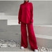 New Solid Color Knitted Pullover Turtleneck Sweater Suit - Magellan Fashion Shop