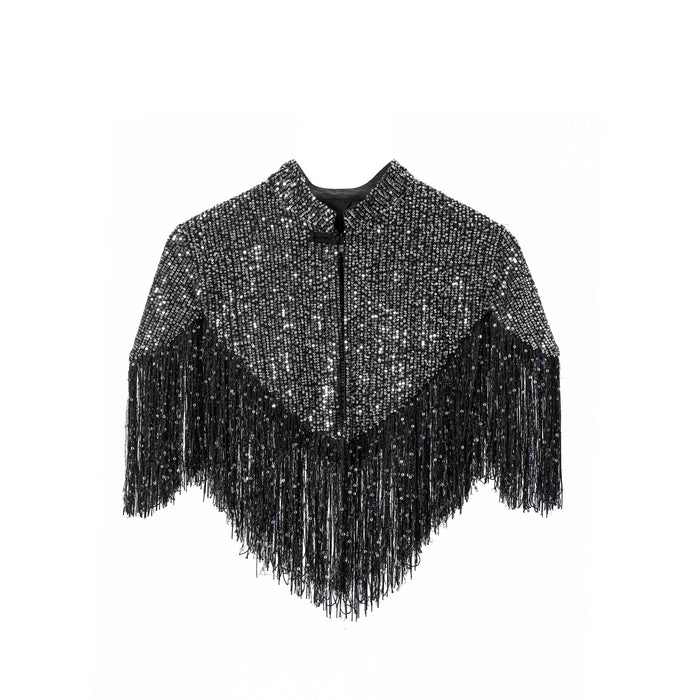 Autumn And Winter Sequined Tassel Shawl