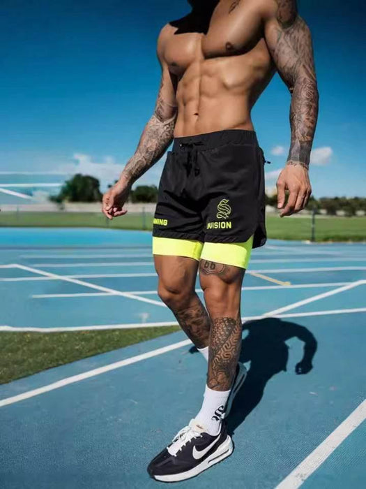 Men's Simple American Quick-drying Running Double-layer Sports Shorts - Magellan Fashion Shop