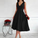Simple Solid Color Casual Sleeveless Diagonal Collar Vest Dress - Magellan Fashion Shop