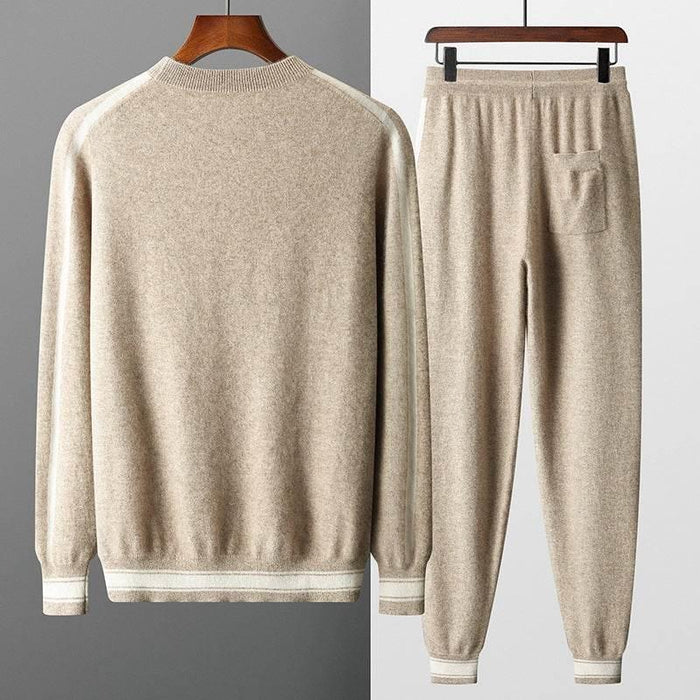 Leisure Sports Cashmere Men's Round Neck Sweater Suit - Magellan Fashion Shop