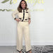 Women's Fashion Color Contrast Classic Style Knitted Trousers Two-piece Set - Magellan Fashion Shop