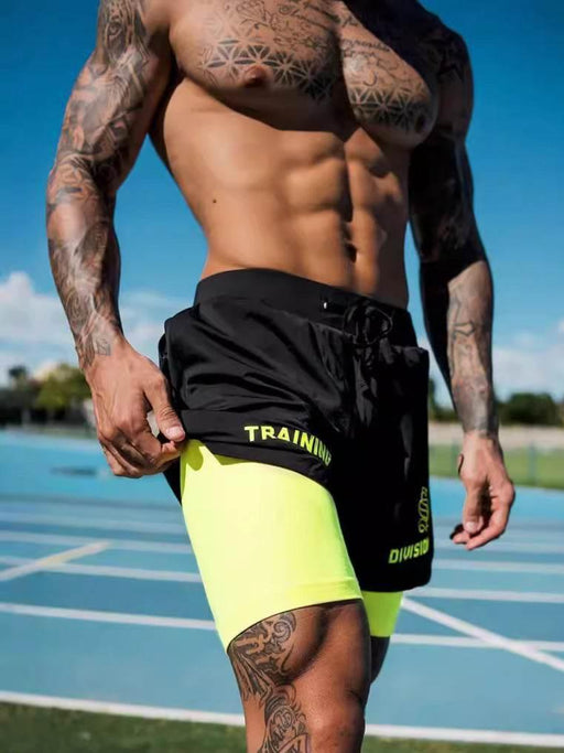 Men's Simple American Quick-drying Running Double-layer Sports Shorts - Magellan Fashion Shop