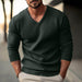 Fall Winter Men Knitwear V-neck Slim Fit Thin Long Sleeve Sweater - Magellan Fashion Shop