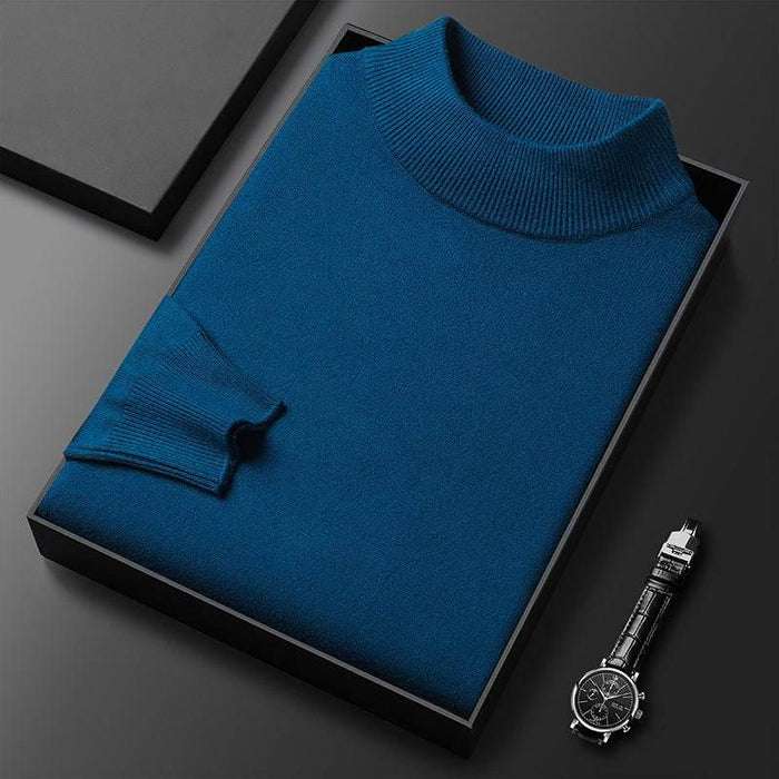 Men's Sweater Slim Fit Pure Color Half Collar Knitted Bottoming Shirt - Magellan Fashion Shop