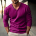 Fall Winter Men Knitwear V-neck Slim Fit Thin Long Sleeve Sweater - Magellan Fashion Shop