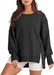Solid Oversized Sweatshirt Crew Neck Long Sleeve - Magellan Fashion Shop