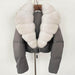 Fox Fur Collar Thick Short Down Jacket Coat - Magellan Fashion Shop