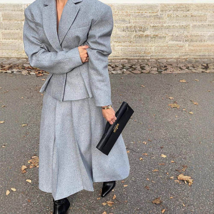 Fashion Waist-controlled Small Suit A- Line Skirt Two-piece Suit - Magellan Fashion Shop