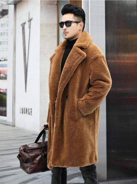 Men's Winter New Thickened Cashmere Long Warm Fur Coat - Magellan Fashion Shop