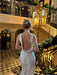 White Satin Draped Collar Backless Dress - Magellan Fashion Shop