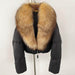 Fox Fur Collar Thick Short Down Jacket Coat - Magellan Fashion Shop