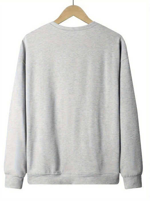 Letter Print Casual Long Sleeve Crew Neck Pullover Sweatshirt - Magellan Fashion Shop