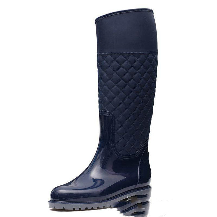 High Tube Diamond Lattice Warm Rubber Shoes - Magellan Fashion Shop