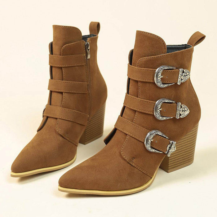 Chunky Heel Design Retro Mid-calf Boot ter Shoes For Women - Magellan Fashion Shop